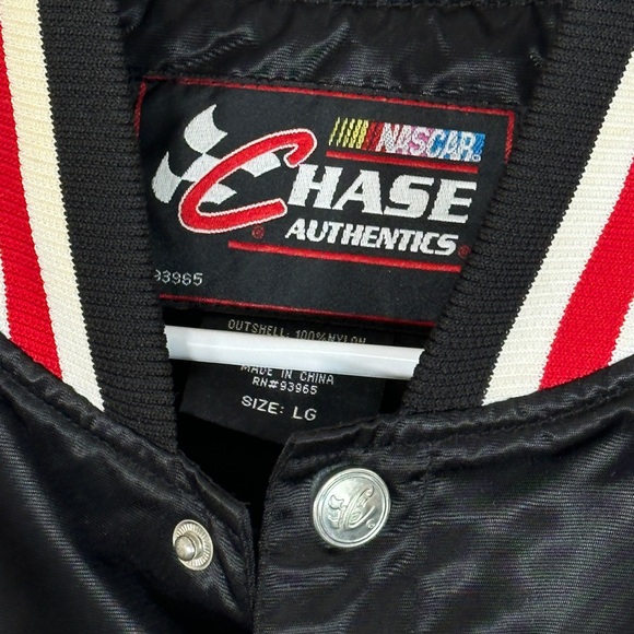 Chase Authentics Jeff Gordon Nascar Mens Satin Bomber Jacker Large Black DuPont - Picture 8 of 10
